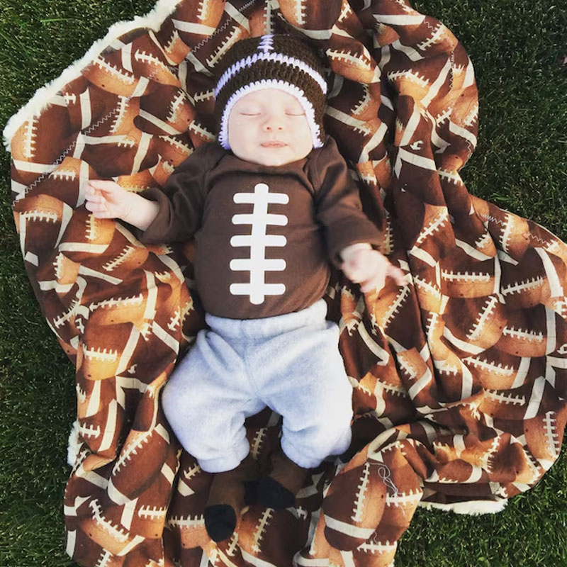 Baby Football Bodysuit Personalized with Name and Number