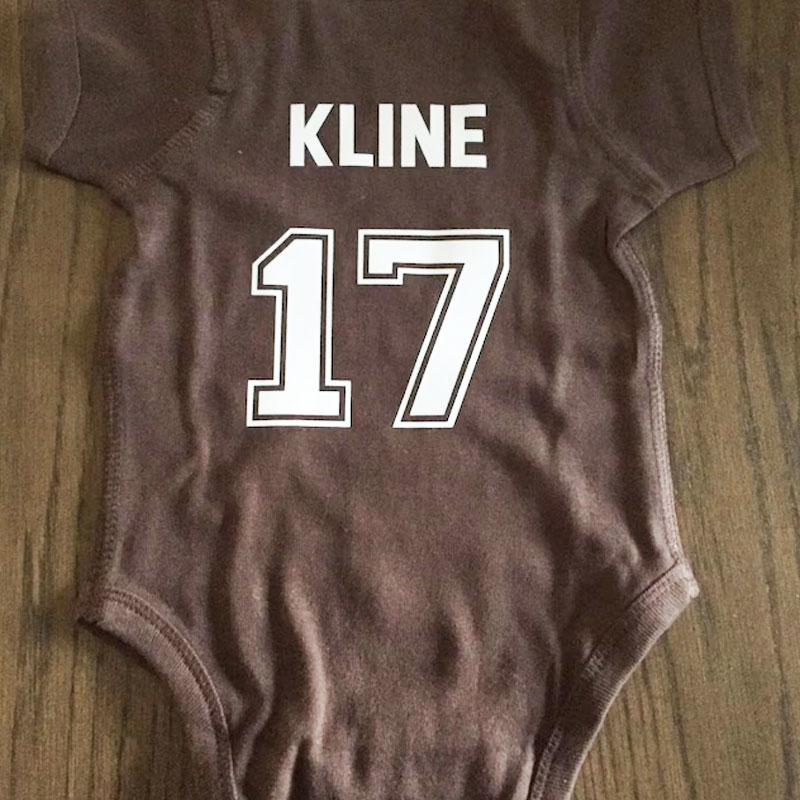 Baby Football Bodysuit Personalized with Name and Number