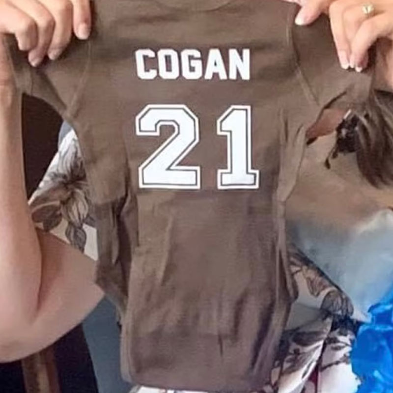 Baby Football Bodysuit Personalized with Name and Number