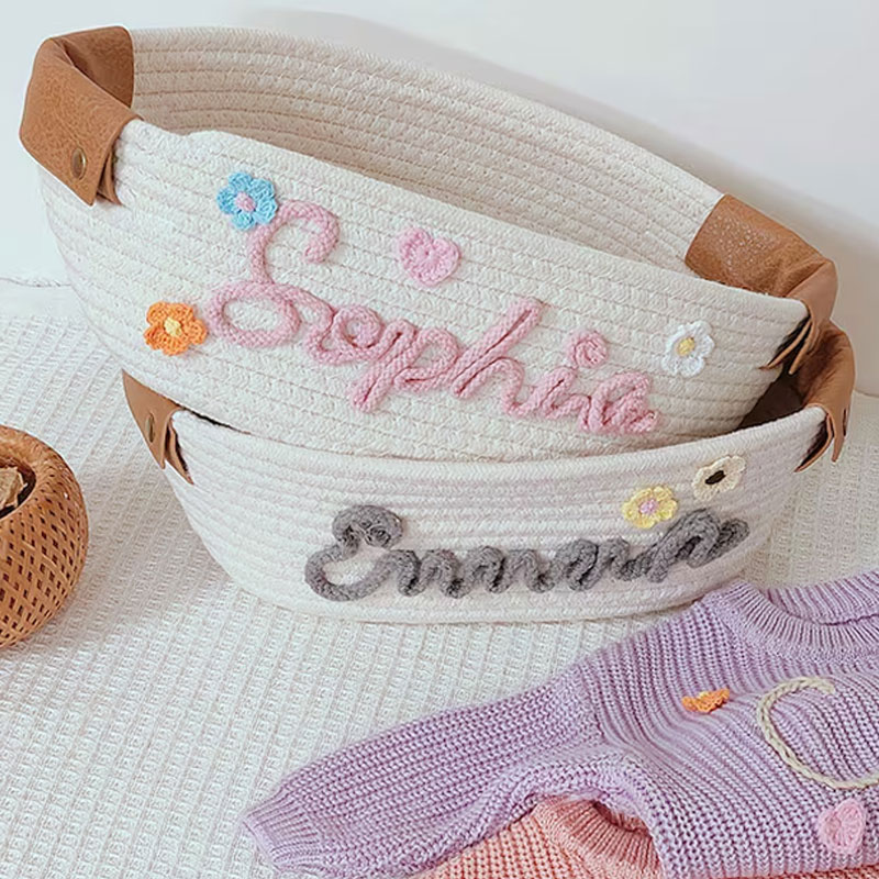 Baby Gift Basket Cotton Rope Toy Basket Diaper basket