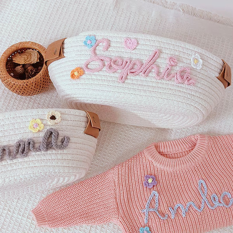 Baby Gift Basket Cotton Rope Toy Basket Diaper basket
