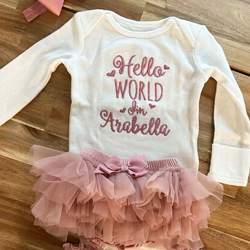 Baby Girl Coming Home Outfit  Hello World Clothes