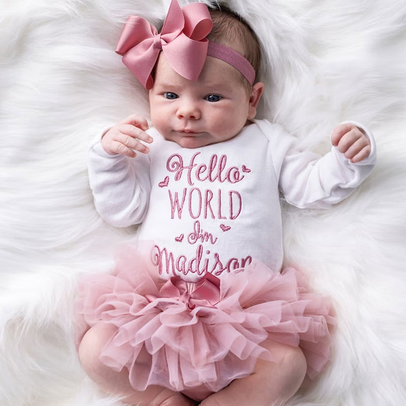 Baby Girl Coming Home Outfit  Hello World Clothes