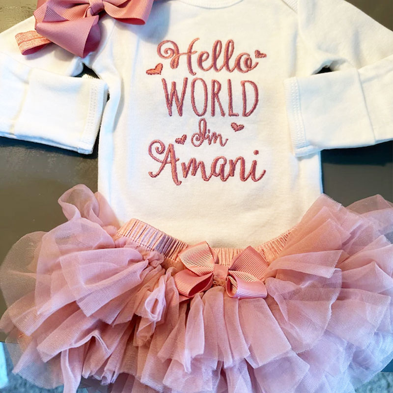 Baby Girl Coming Home Outfit  Hello World Clothes