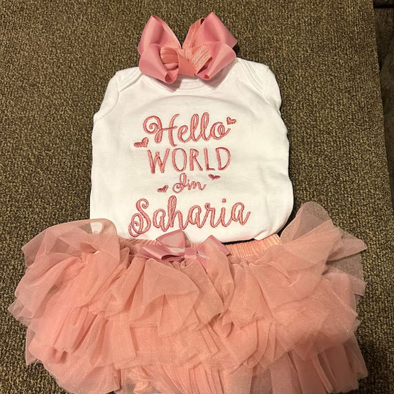 Baby Girl Coming Home Outfit  Hello World Clothes