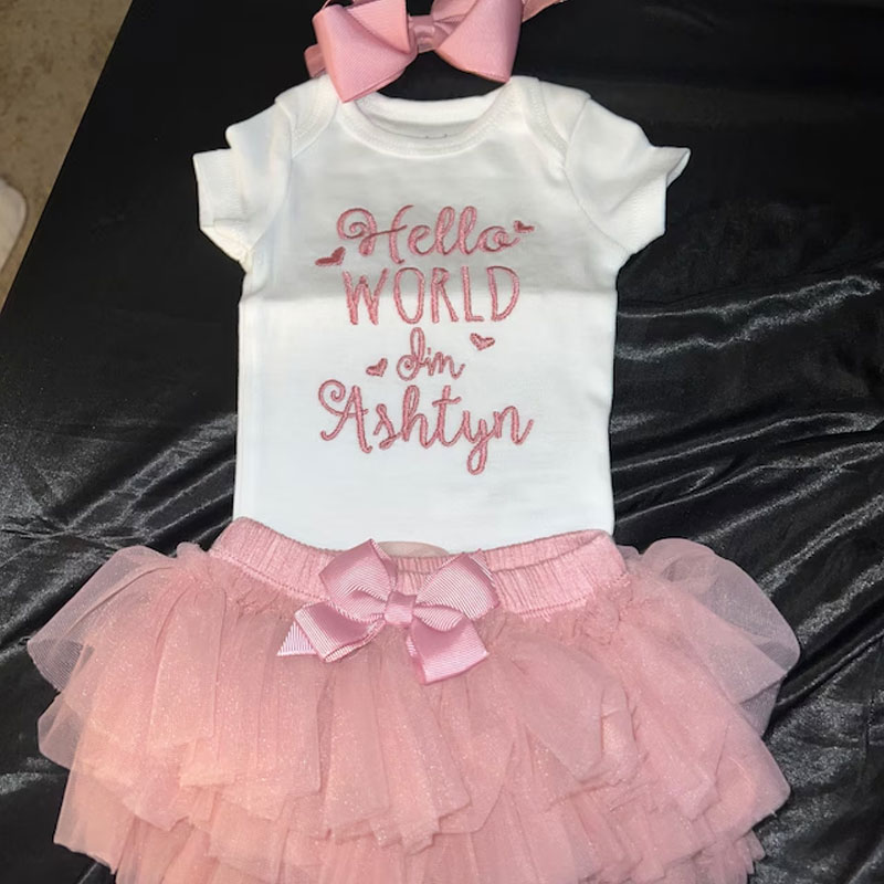 Baby Girl Coming Home Outfit  Hello World Clothes