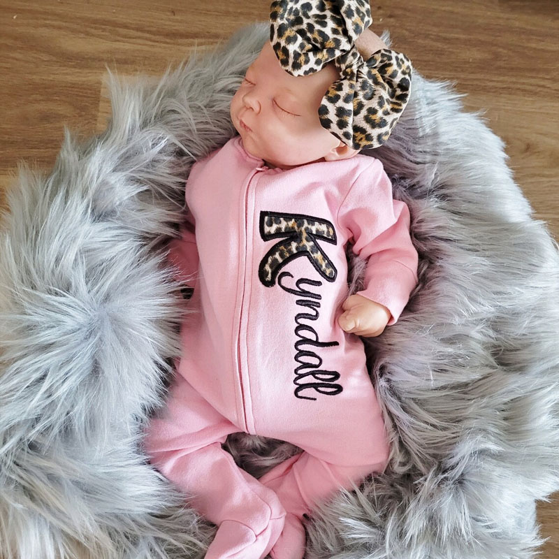 Baby Girl Coming Home Outfit With Leopard Print