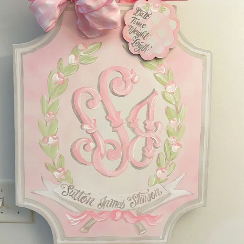 Baby Girl Nursery Door Hospital Door Hanger