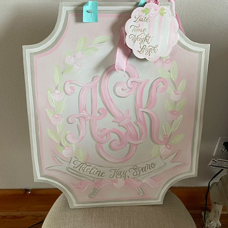 Baby Girl Nursery Door Hospital Door Hanger