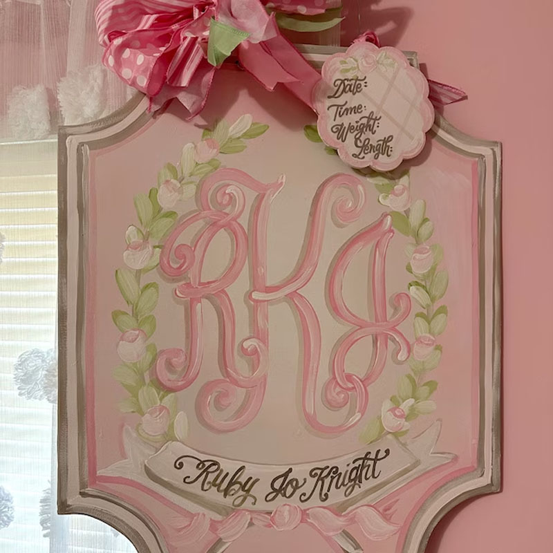 Baby Girl Nursery Door Hospital Door Hanger