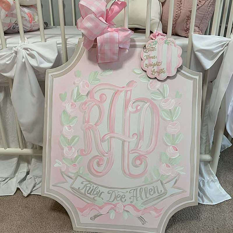 Baby Girl Nursery Door Hospital Door Hanger
