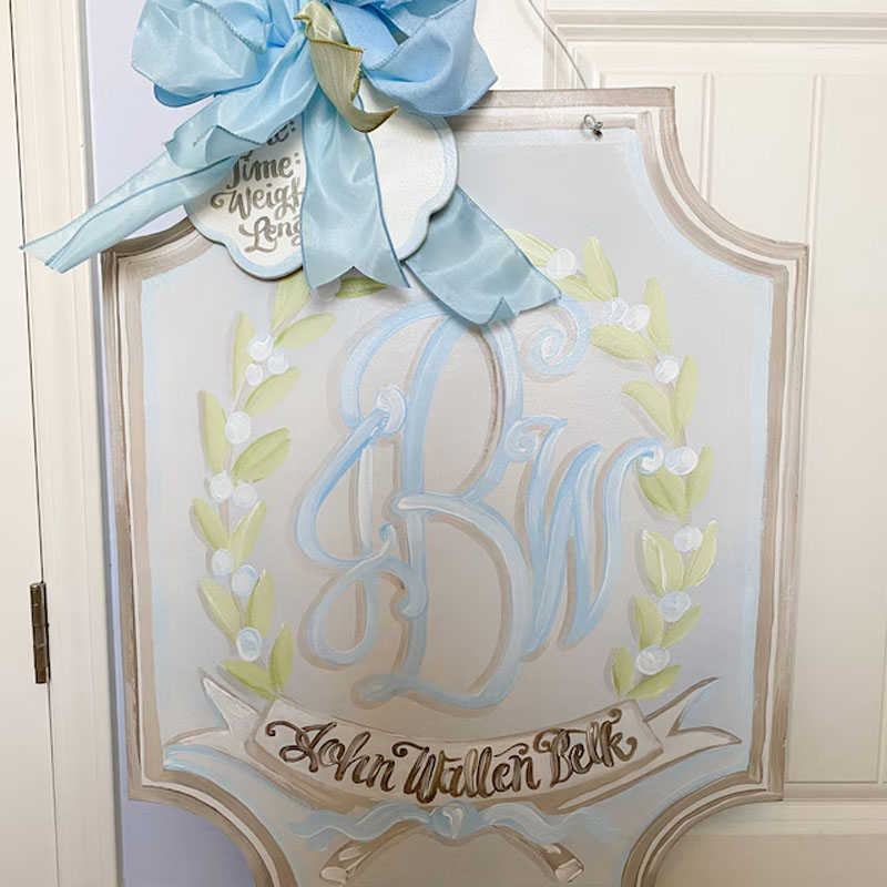 Baby Girl Nursery Door Hospital Door Hanger