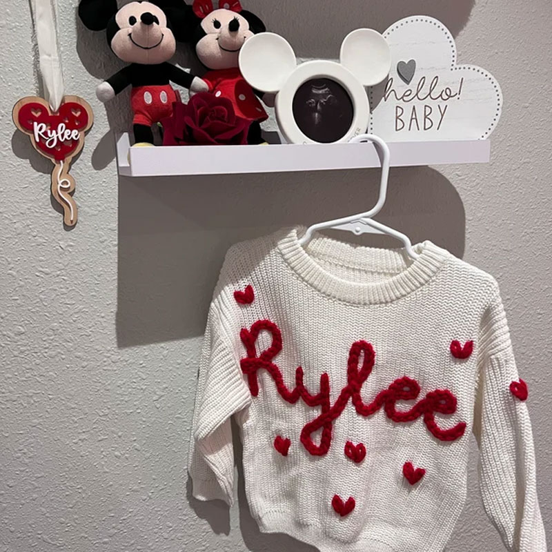 Baby Hearts Embroidered Sweater Valentine’s Day outfit