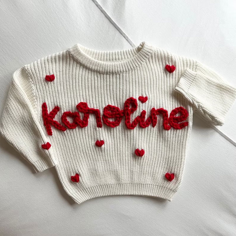 Baby Hearts Embroidered Sweater Valentine’s Day outfit