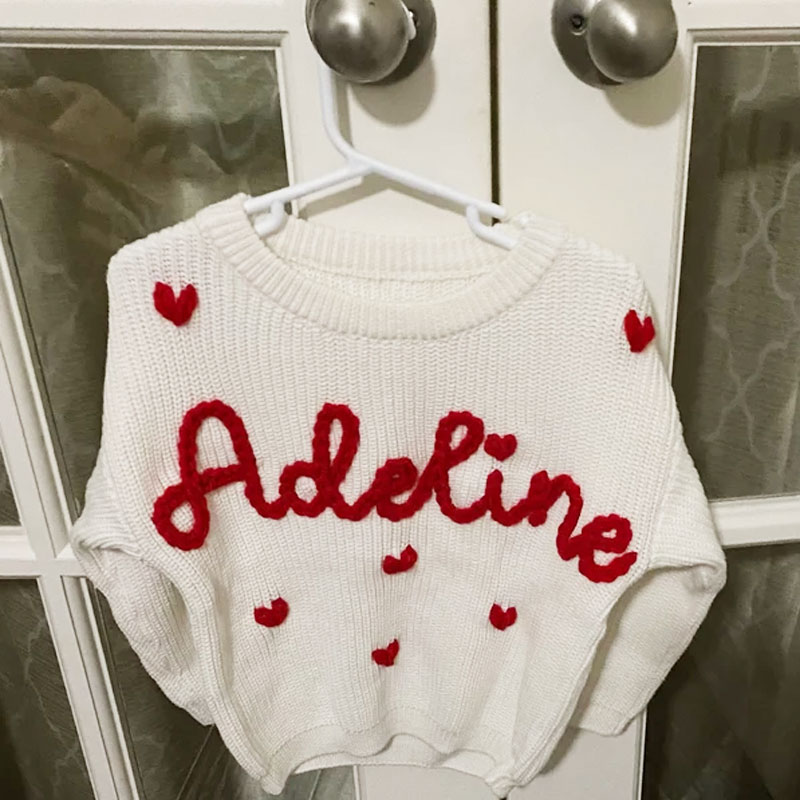 Baby Hearts Embroidered Sweater Valentine’s Day outfit