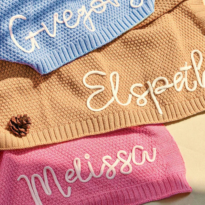 Baby Name Blanket for Baby Shower Crib Blanket