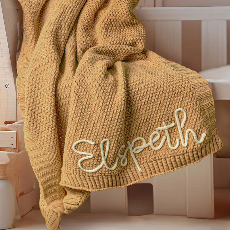 Baby Name Blanket for Baby Shower Crib Blanket