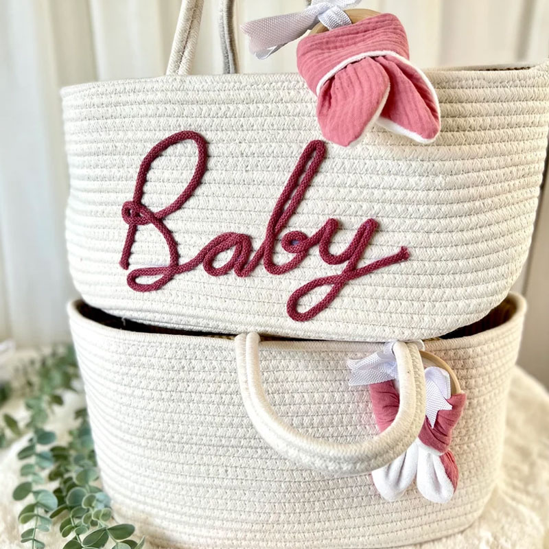 Baby Nappy Basket Nursery Storage Baby Shower Gift