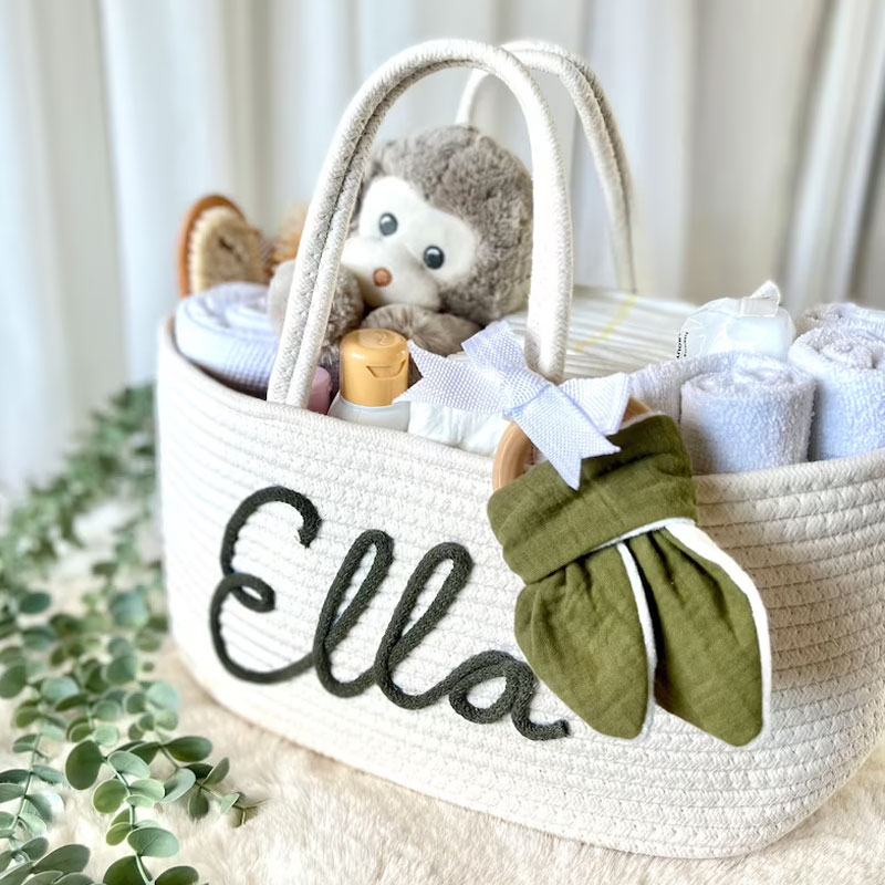 Baby Nappy Basket Nursery Storage Baby Shower Gift