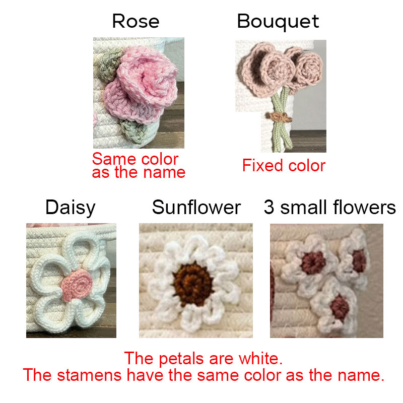 Baby Shower Rope Cotton Basket Flowers Design
