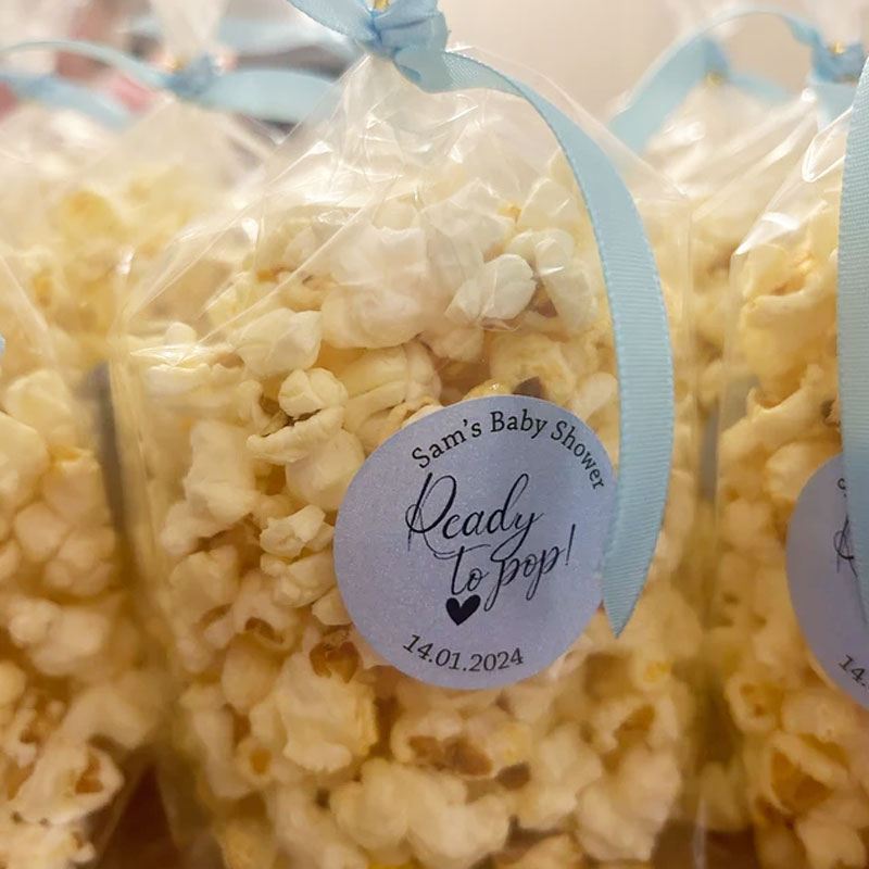 Baby Shower Stickers Thank You Popcorn Cone stickers