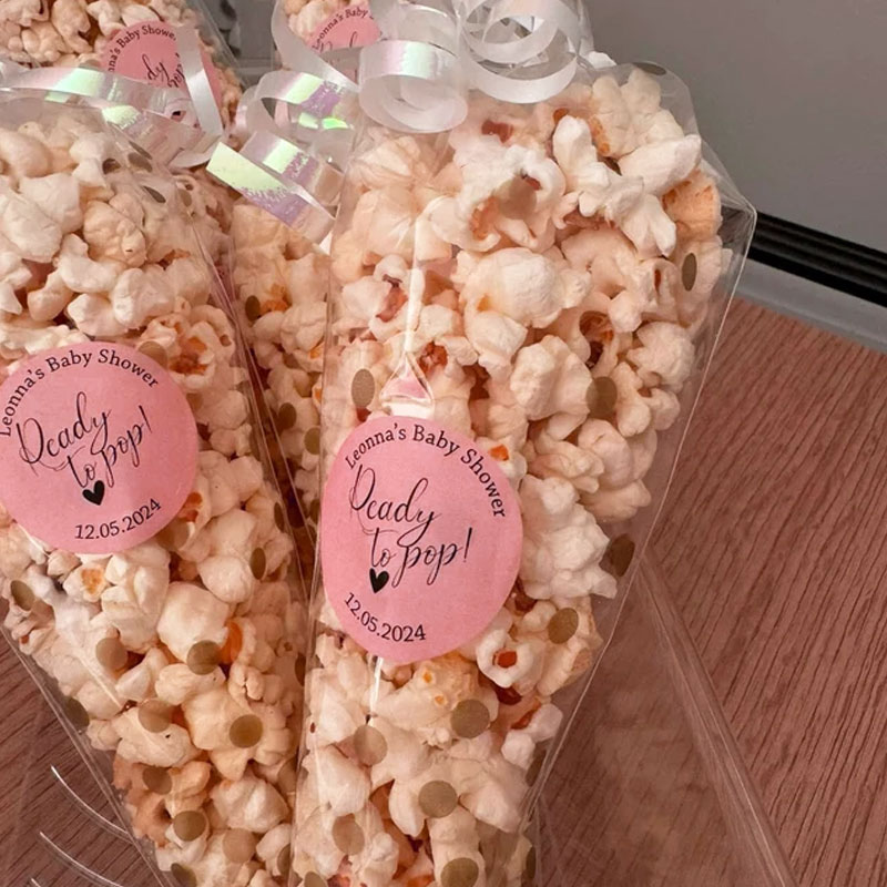 Baby Shower Stickers Thank You Popcorn Cone stickers