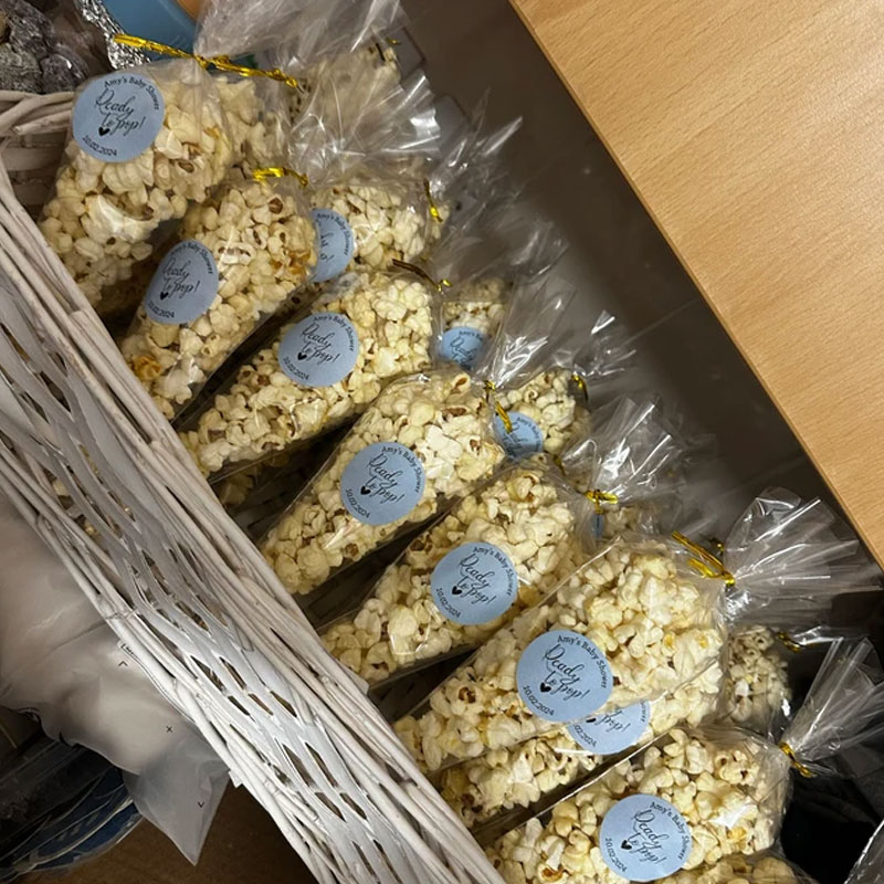Baby Shower Stickers Thank You Popcorn Cone stickers