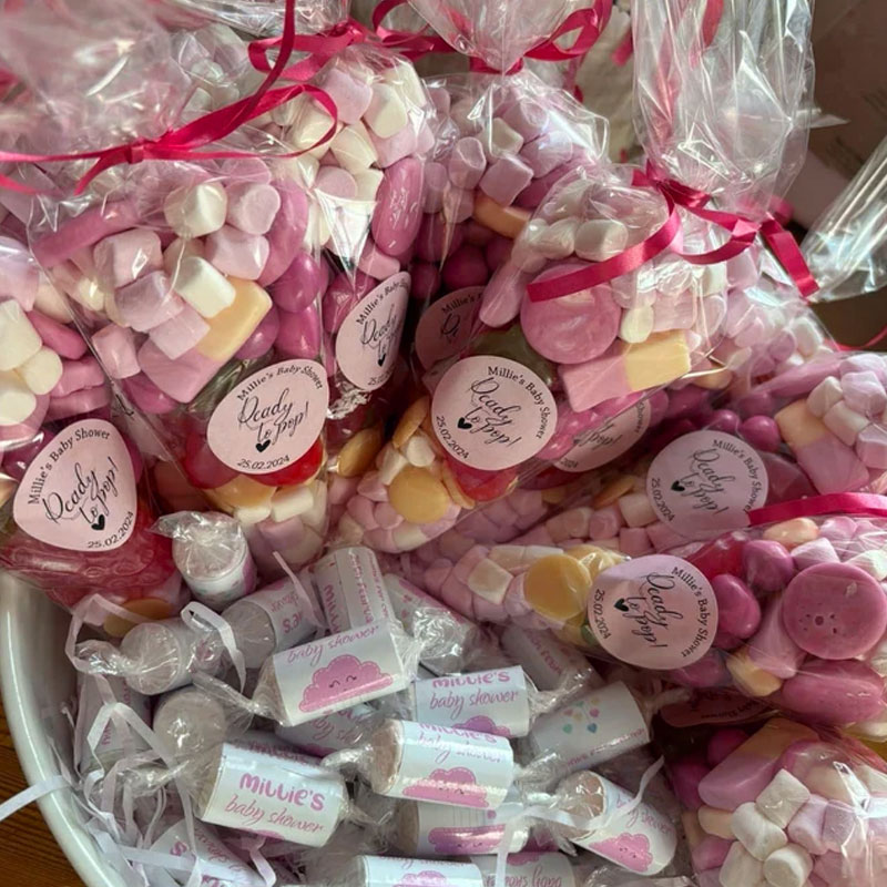 Baby Shower Stickers Thank You Popcorn Cone stickers