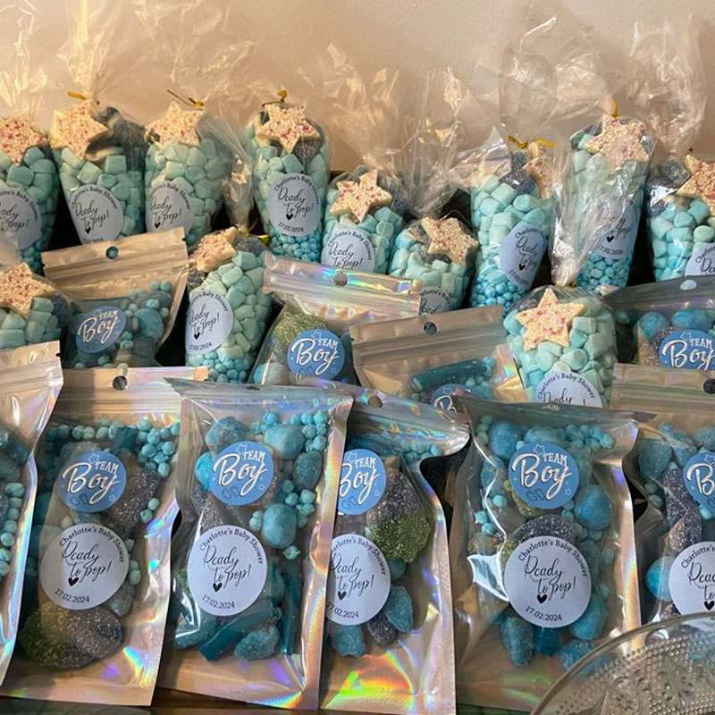 Baby Shower Stickers Thank You Popcorn Cone stickers