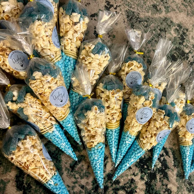 Baby Shower Stickers Thank You Popcorn Cone stickers