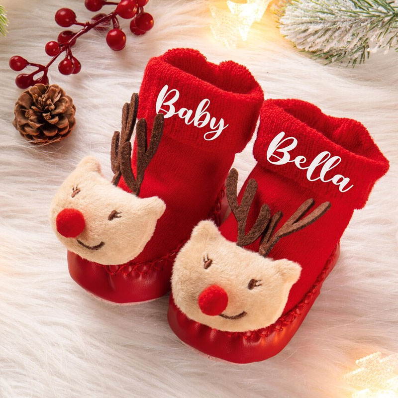 Baby Soft Knitted Anti Slip Christmas Cotton Socks