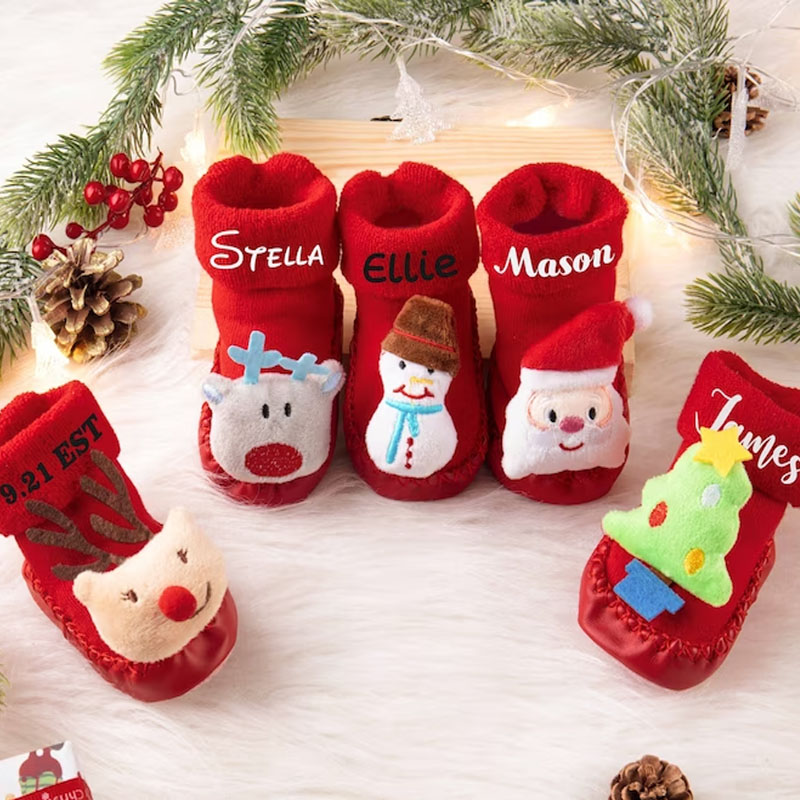 Baby Soft Knitted Anti Slip Christmas Cotton Socks