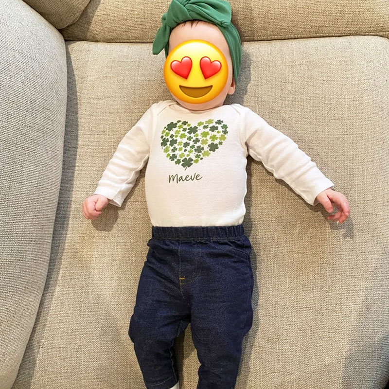 Baby St Patricks Day Outfit Heart Shamrocks