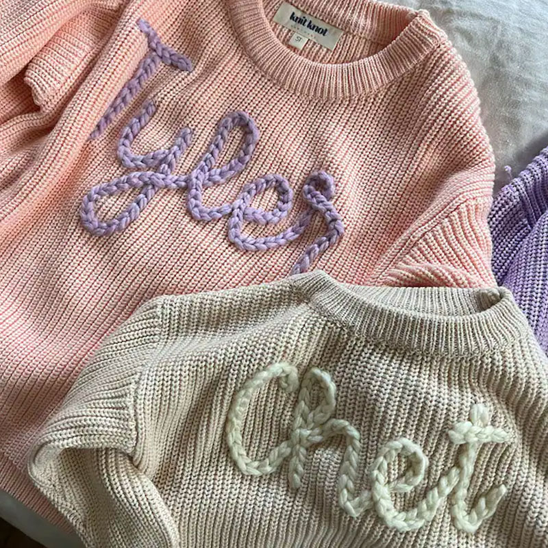 Baby Sweater Hand Embroidered Name Baby Girl Gifts