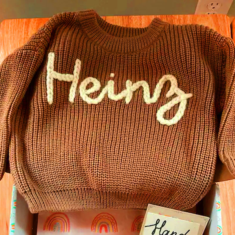 Baby Sweater Hand Embroidered Name Baby Girl Gifts