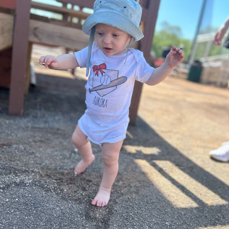 Baby baseball Onesie baby announcement Bodysuit