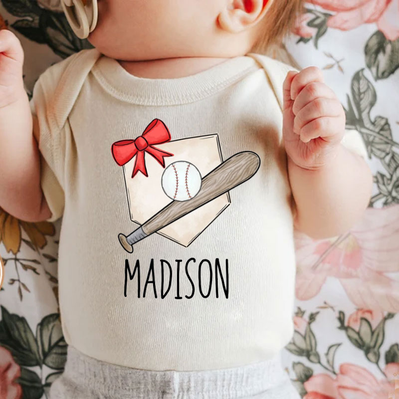 Baby baseball Onesie baby announcement Bodysuit