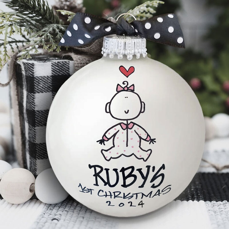 Baby's First Christmas Ornament Handprinted Gift