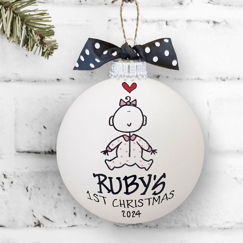 Baby's First Christmas Ornament Handprinted Gift