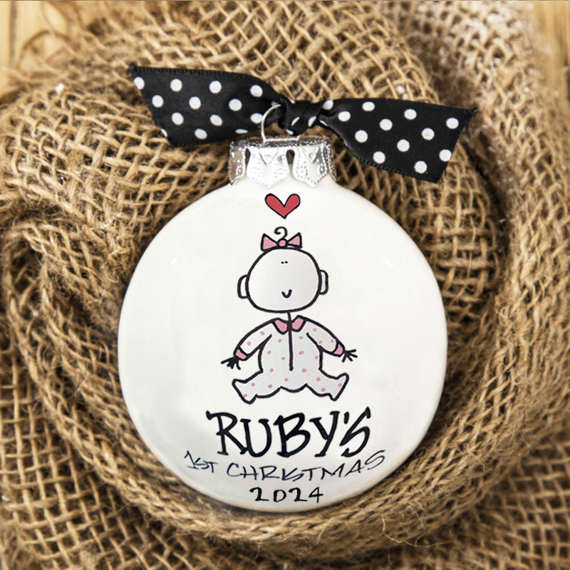 Baby's First Christmas Ornament Handprinted Gift
