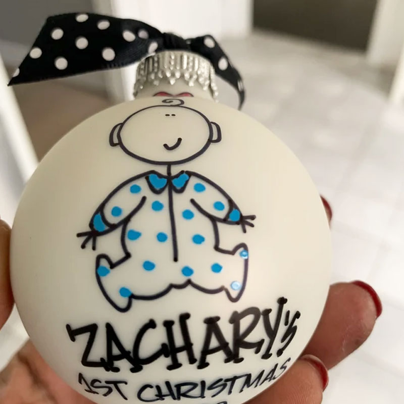 Baby's First Christmas Ornament Handprinted Gift