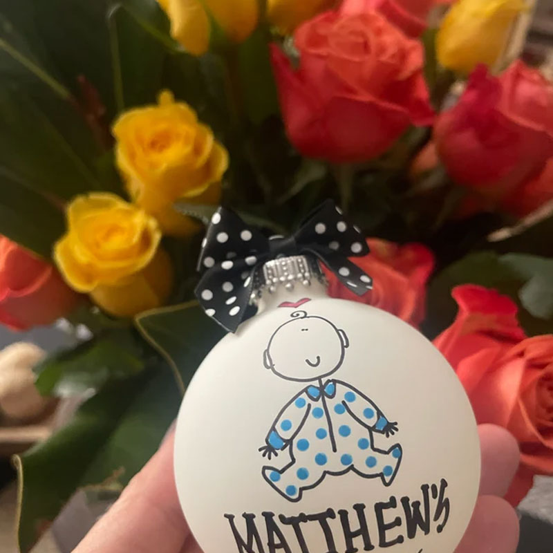 Baby's First Christmas Ornament Handprinted Gift