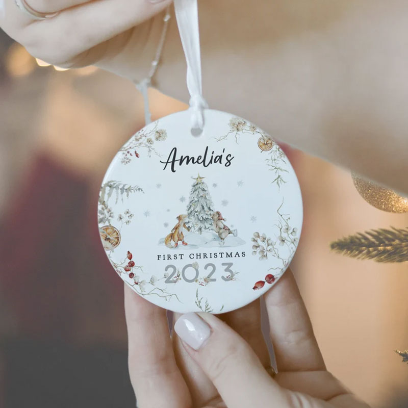 Baby's First Christmas Ornament Rabbit Decoration
