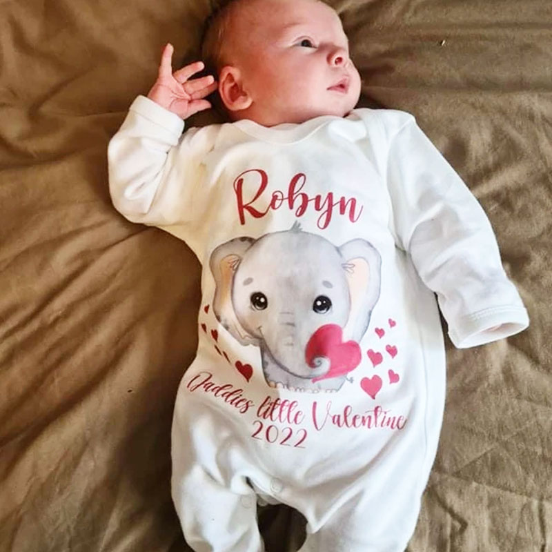 Baby's First Valentine's Day Keepsake Sleepsuit