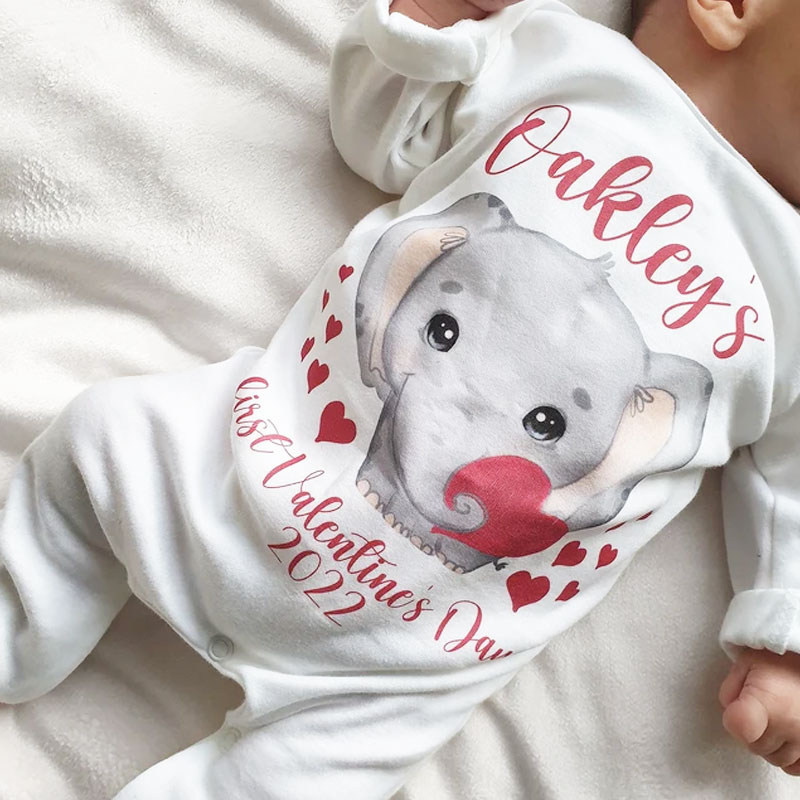 Baby's First Valentine's Day Keepsake Sleepsuit