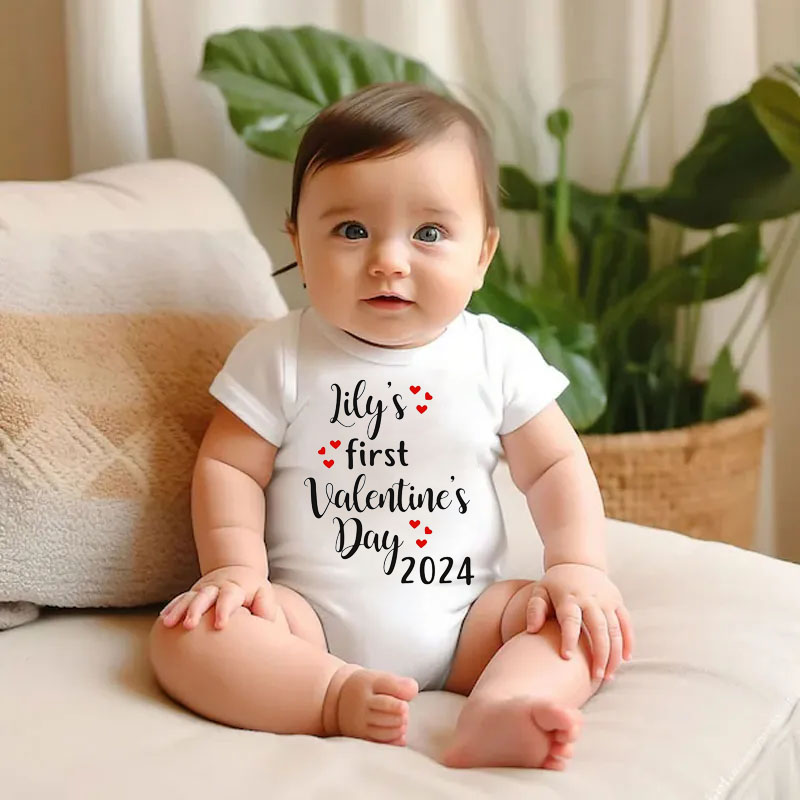 Baby's First Valentines Day 2024 Onesie