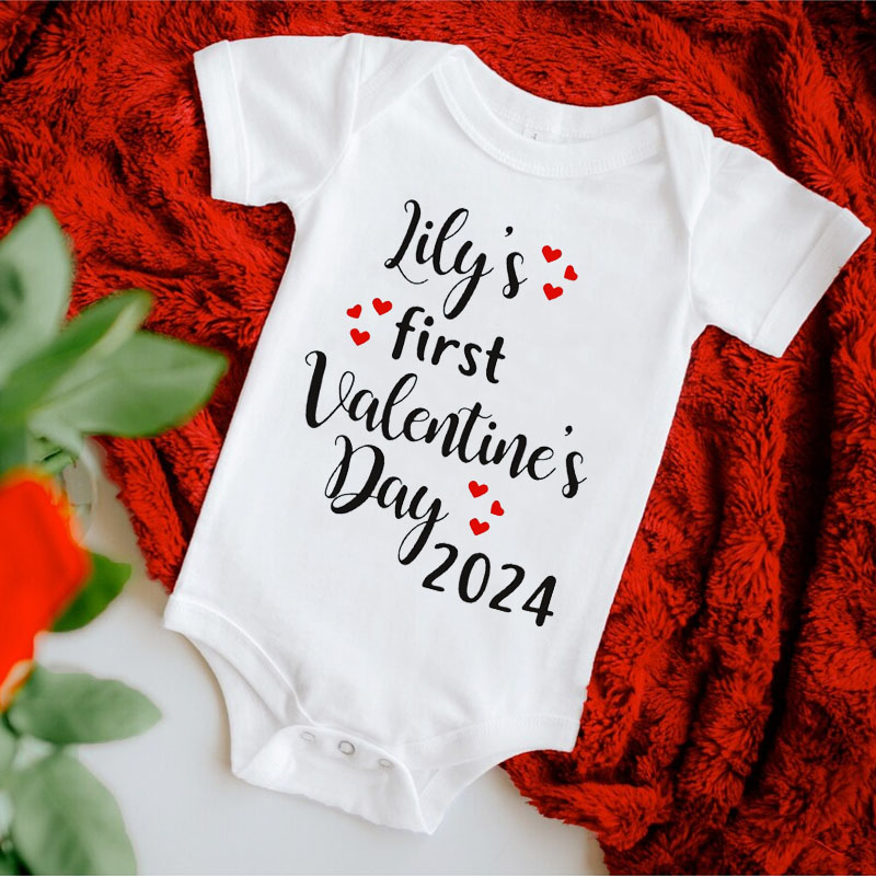 Baby's First Valentines Day 2024 Onesie