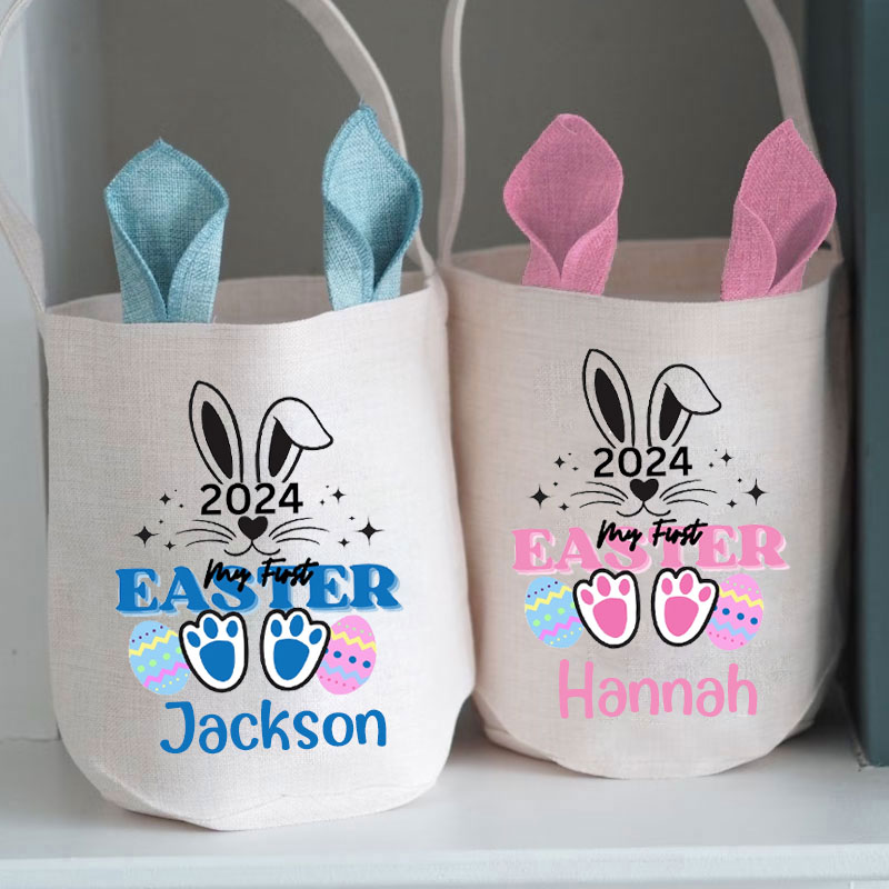 Babys first Easter Rabbit Basket Easter Gift