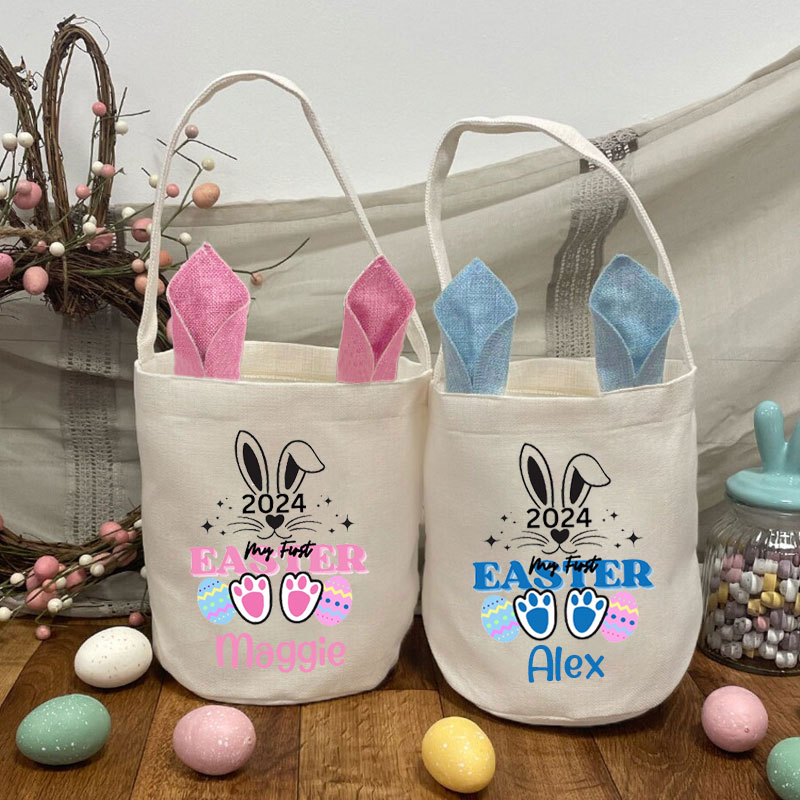 Babys first Easter Rabbit Basket Easter Gift