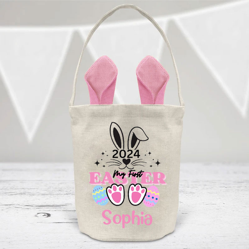 Babys first Easter Rabbit Basket Easter Gift
